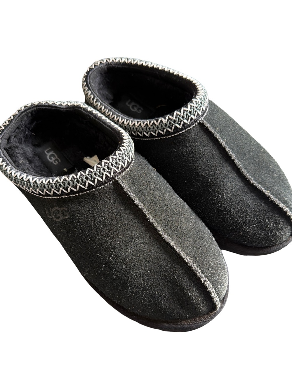 UGG Men's Charcoal Gray Suede Slip-On Moccasin Slippers